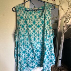 Style & Co. Turquoise Floral Tank Top